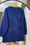 Yıldız Taş İşlemeli Oyso Tunik İndigo NW6057
