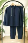 Yüksek yaka Zincir bağcıklı Takım Lacivert TB8036
