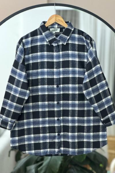 Yün Kaşmir  kareli Gömlek Bordo  NEW6021