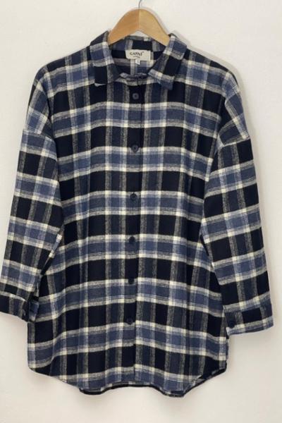 Yün kaşmir oduncu gömlek Lacivert SH30163