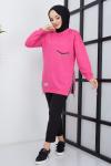 Zincir detatlı tunik Fuşya SLT3012