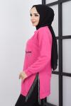 Zincir detatlı tunik Fuşya SLT3012