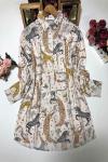 Zürafa Desen Gömlek Tbt 638 Ekru