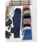 Bel lastikli cepli Double krep kumaş pantolon Lacivert SLt1554