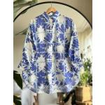 Desenli gömlek Tunik mavi NEW30300