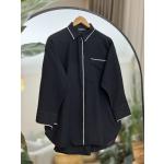 Dikiş Detaylı Keten Tunik Siyah NEW30278