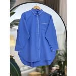 Dikiş Detaylı Keten Tunik Mavi NEW30278