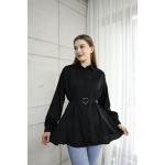 Kalp Kemerli Kloş Tunik Siyah DST30298