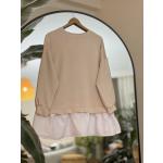 OSHO Eteği Beyaz parçalı Tunik Bej DST3285