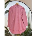 Yaka cep taş işleme gömlek tunik gül ASM 30258