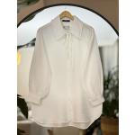 Yaka fırfırlı ve Bağcık Detaylı Tunik Gömlek Beyaz NEW30299