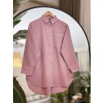 Dikiş Detaylı Keten Tunik Gül NEW30278