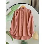 omuz nakış işlemeli gömlek Kahve DST 30246